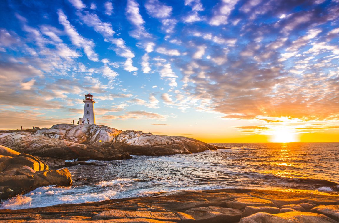 Il famoso faro di Peggy's Cove, Nova Scotia, Canada