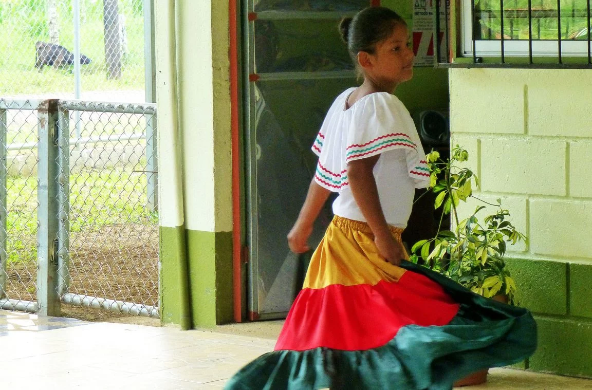 The typical female costume in Guanacaste, Costa Rica