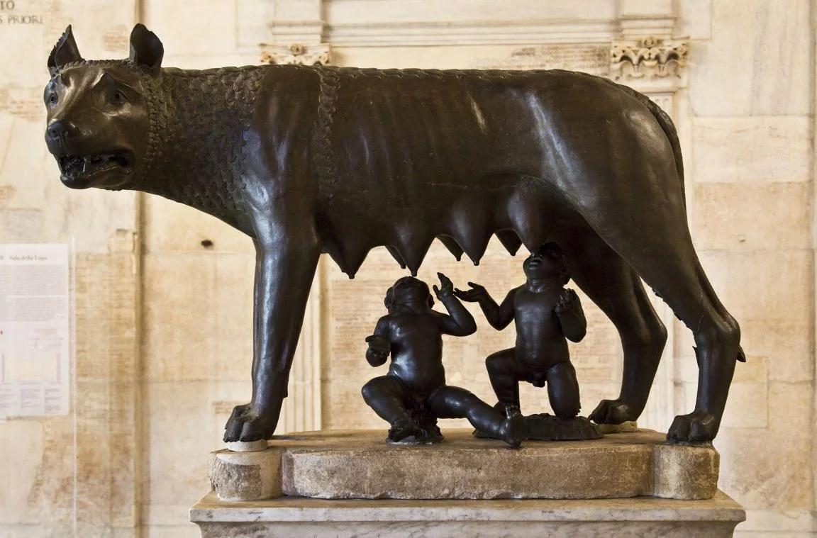 Posąg legendy Romulusa i Remusa