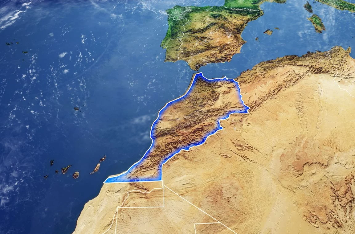 Imatge satelital del Marroc i voltants