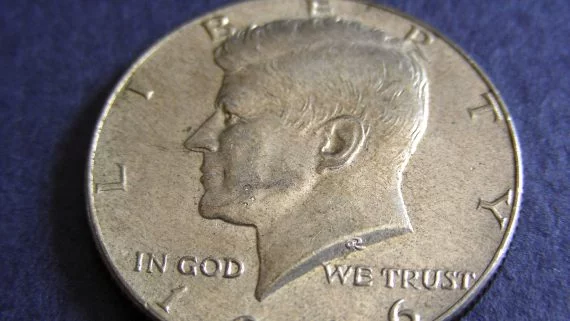 John F. Kennedy en moneda de medio dólar