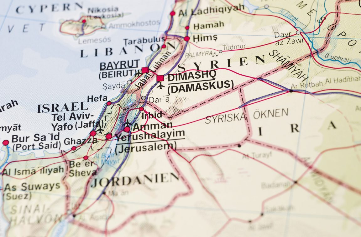 The location of Jordan on the map