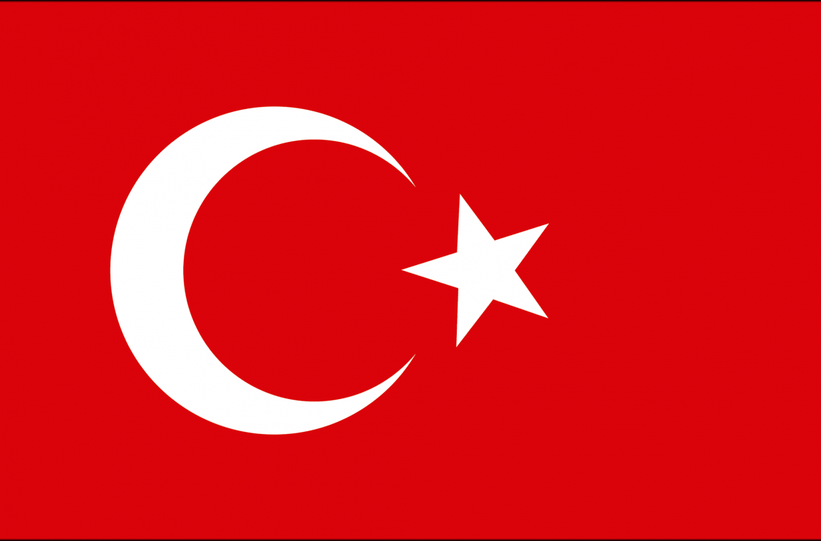 O crescente da bandeira da Turquia