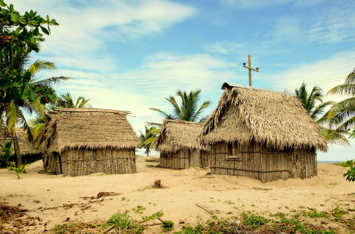 Τα τυπικά σπίτια του Garifuna