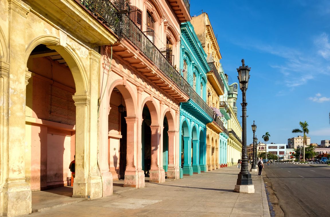 The colorful buildings of Havana, Cuba