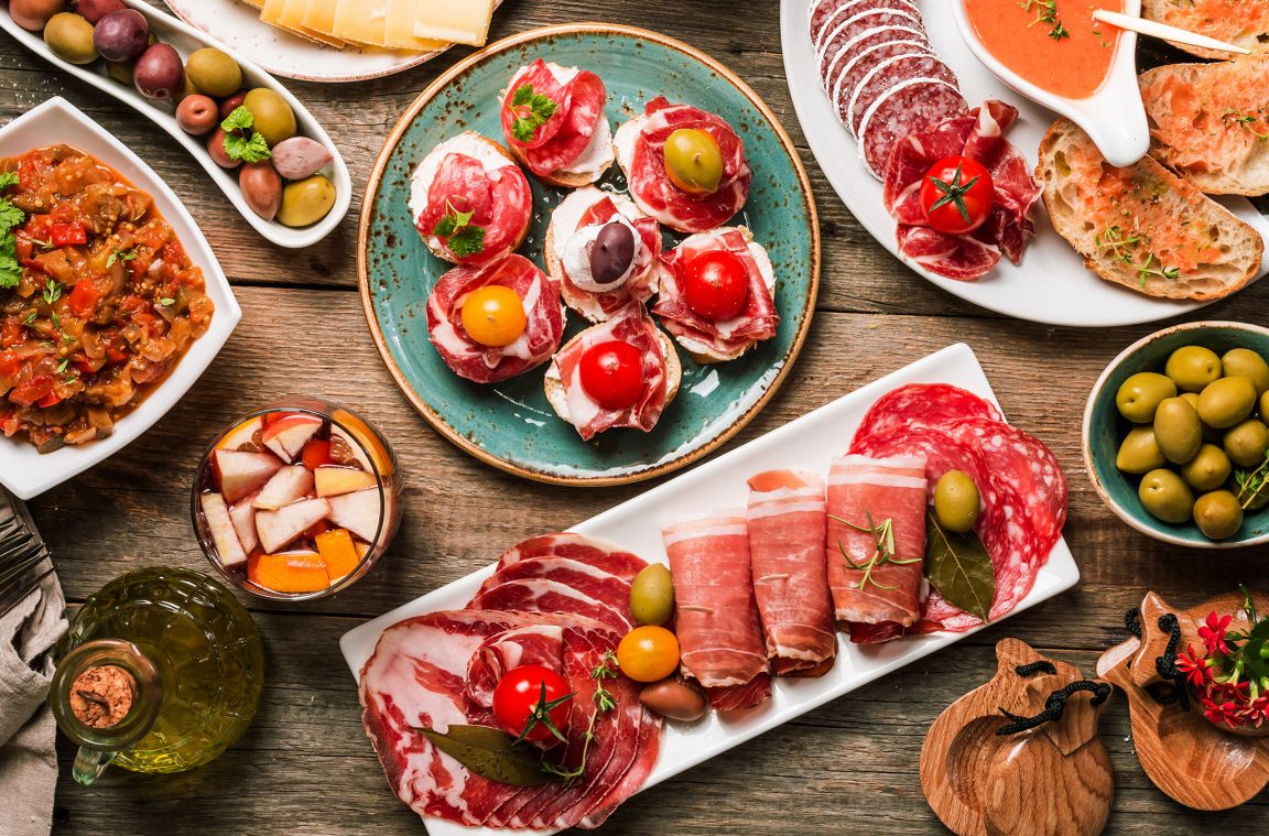 スペインの美食の基本的な成分