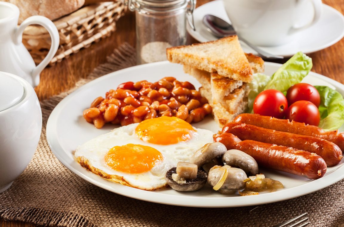 The ingredients that make up the English breakfast