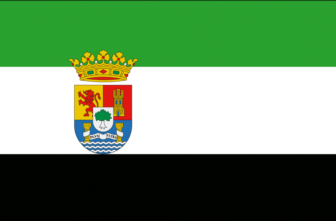 De drie kleuren van de vlag van Extremadura