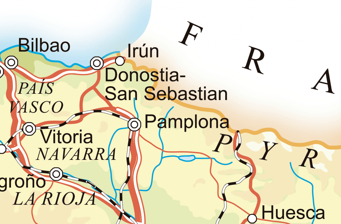 Mapa de las carreteras de Navarra