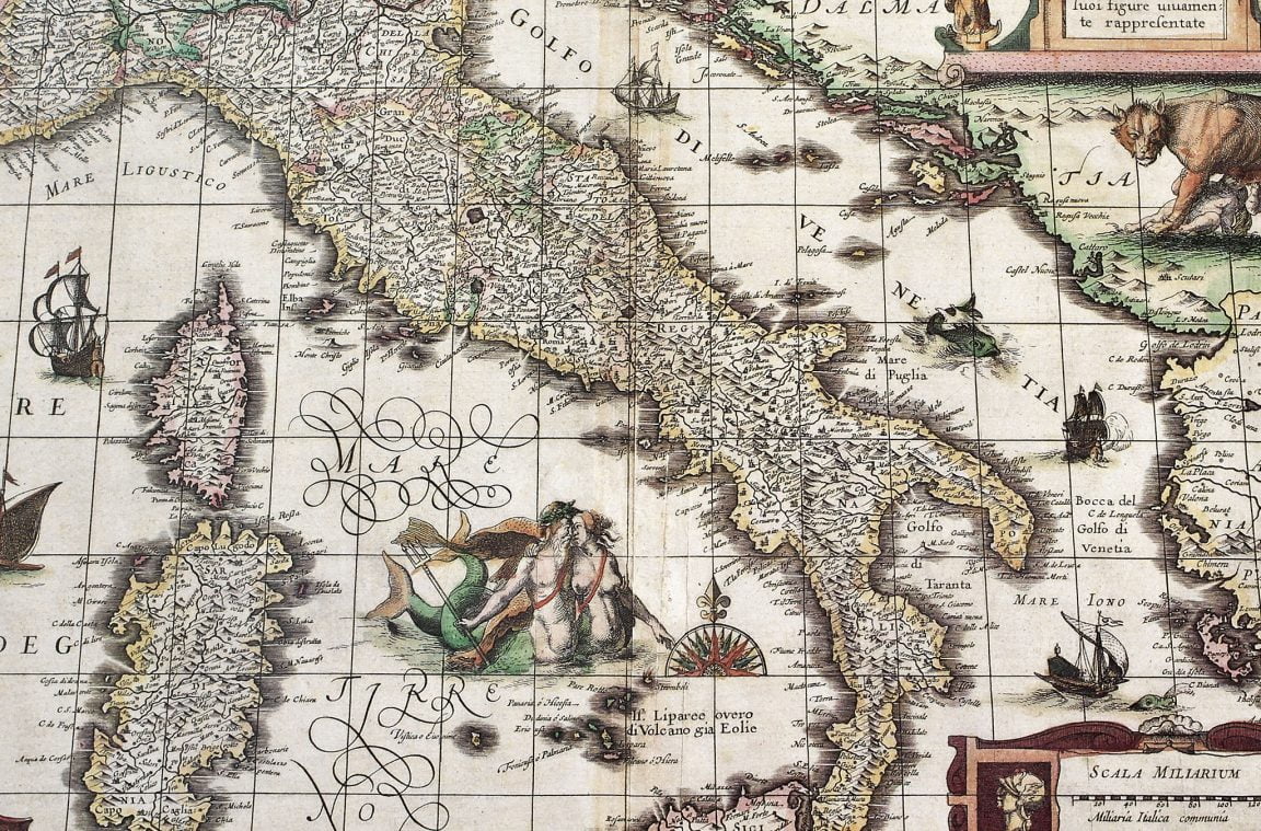 Mappa dell'Italia del XVII secolo