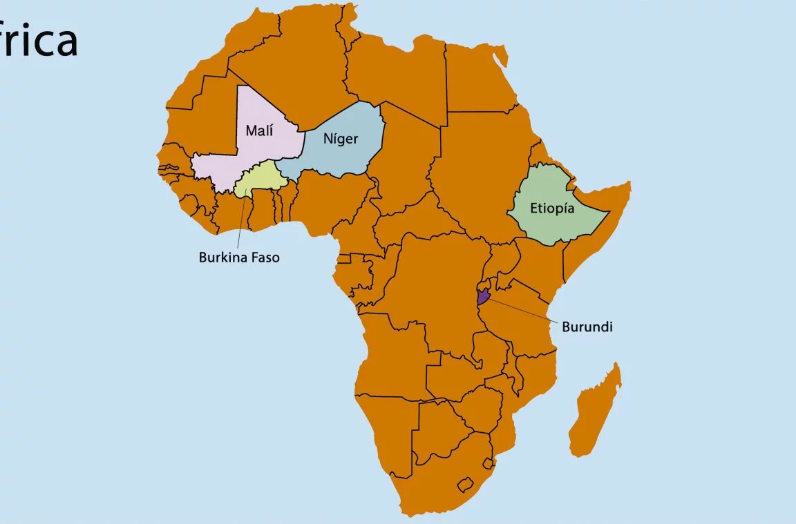 Mapa dos países mais pobres da África
