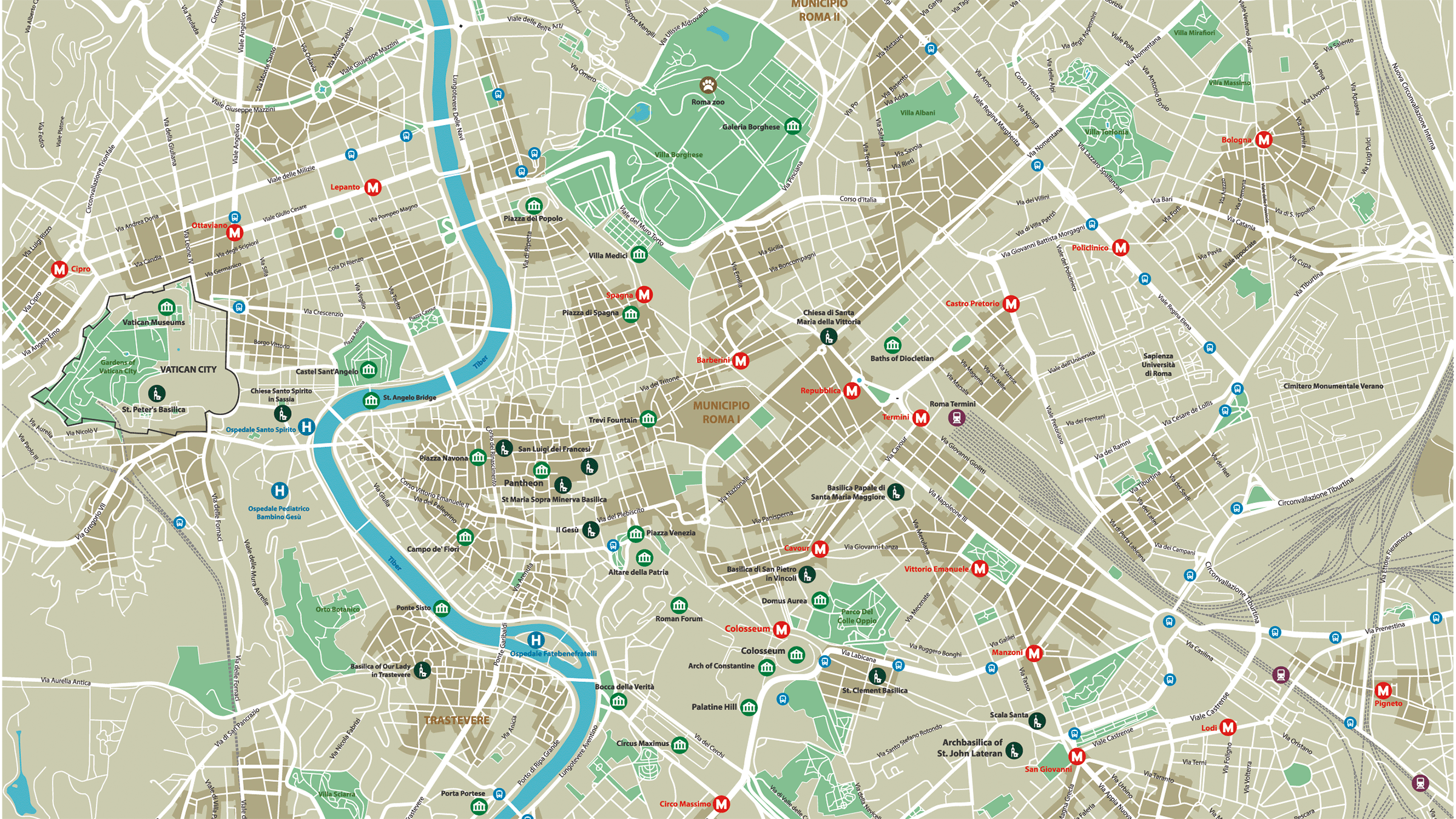 Mapa De Roma Capital De Italia