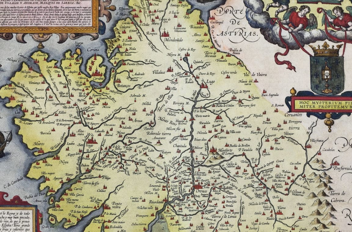 Mapa do Reino de Galicia do século XVII