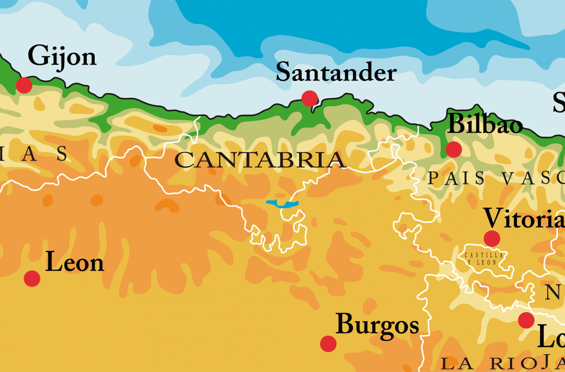 Cantabria Fiziksel Haritası