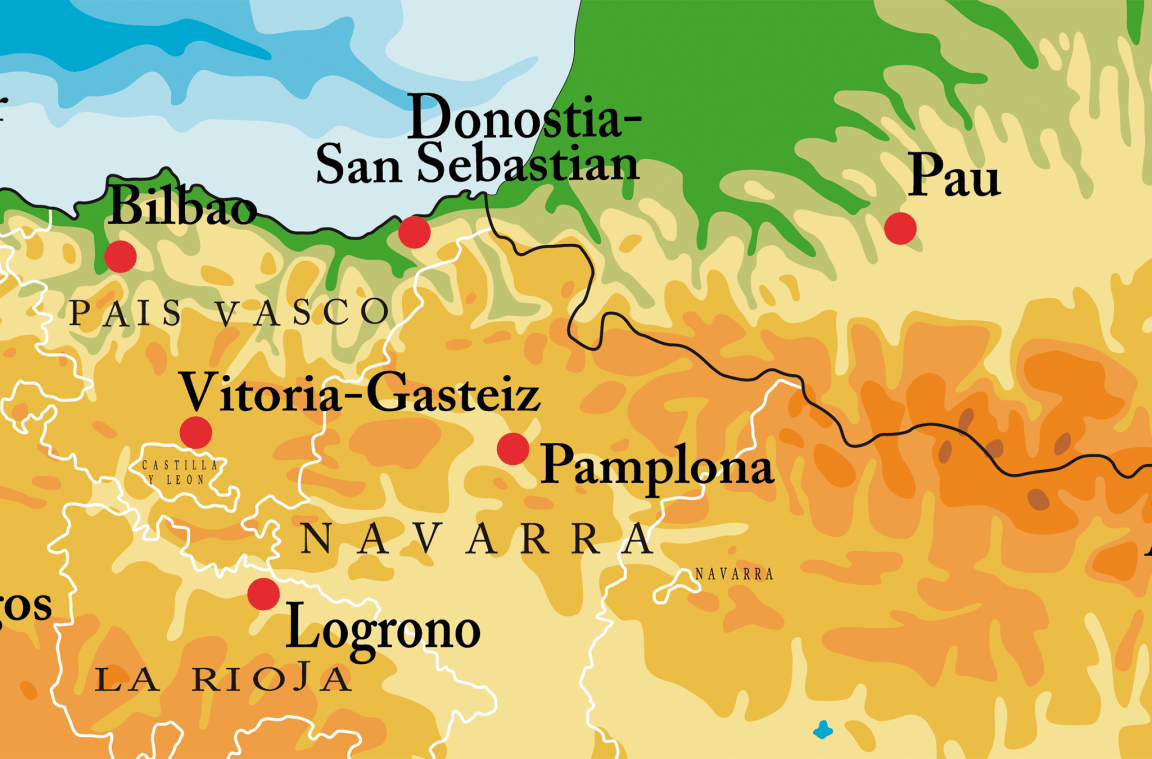 Navarra physical map