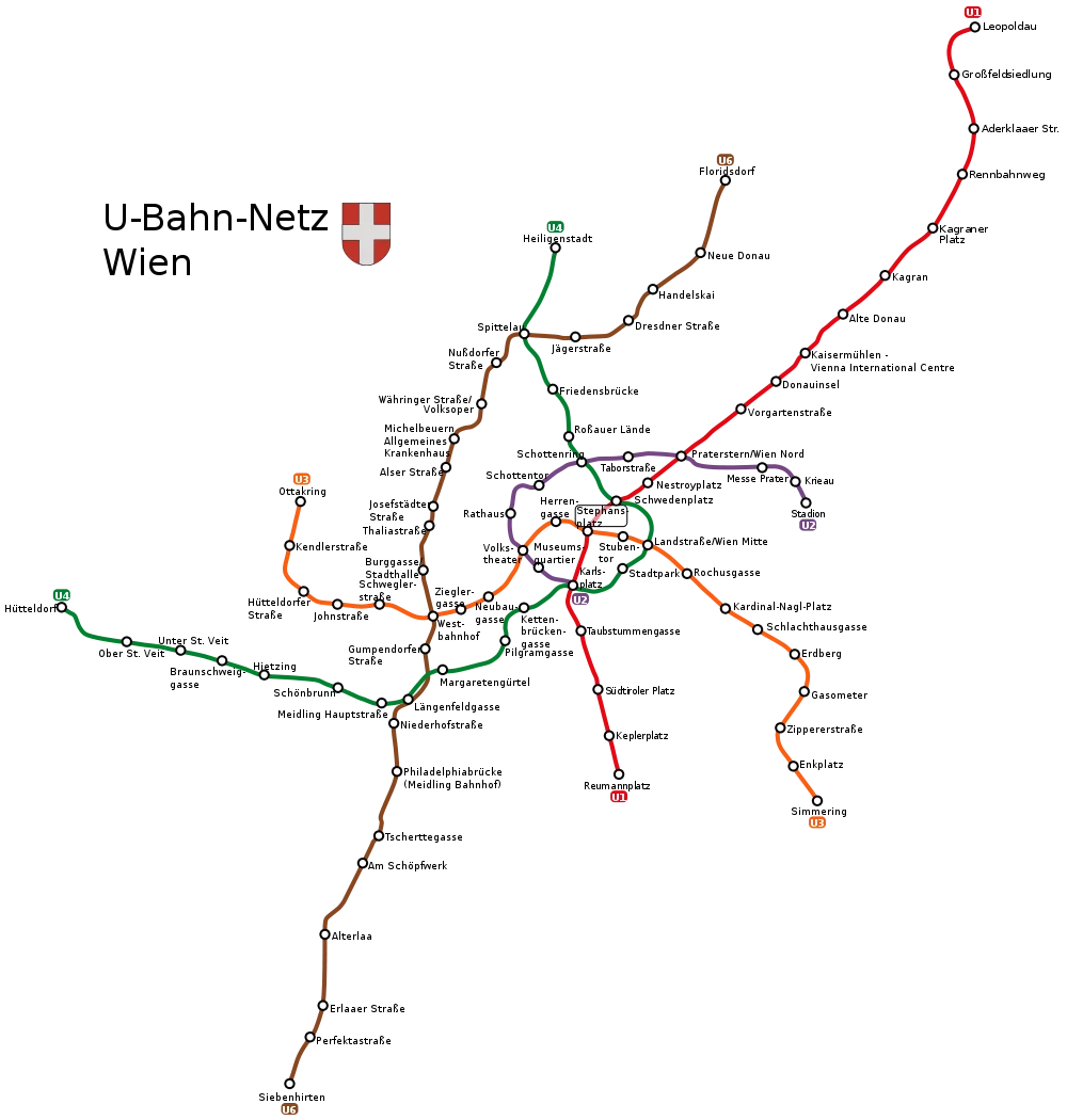 Mapa metra w Wiedniu