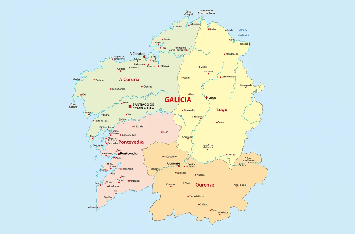 Mapa polític de Galícia