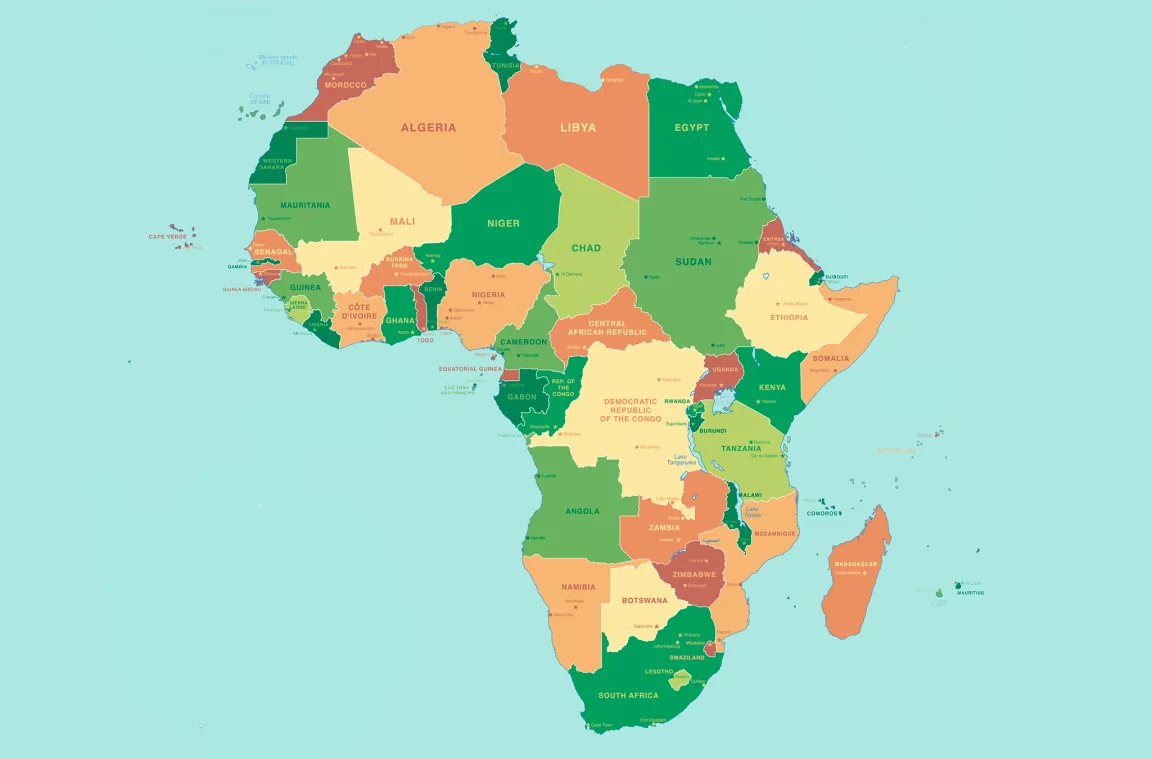 Mappa politica del continente africano