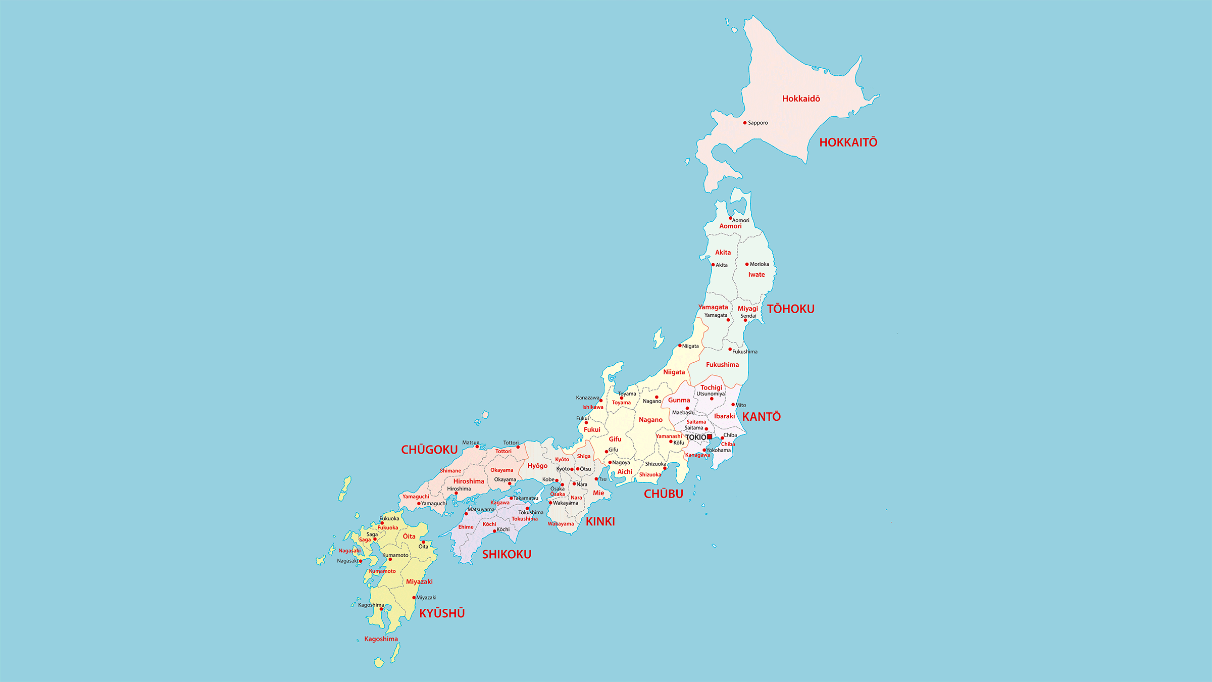 Тохоку Япония на карте