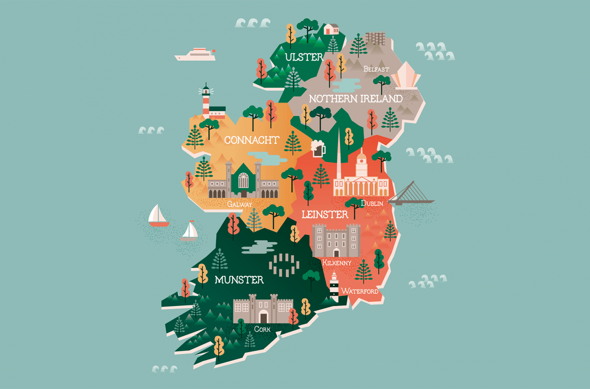 Touristenkarte von Irland