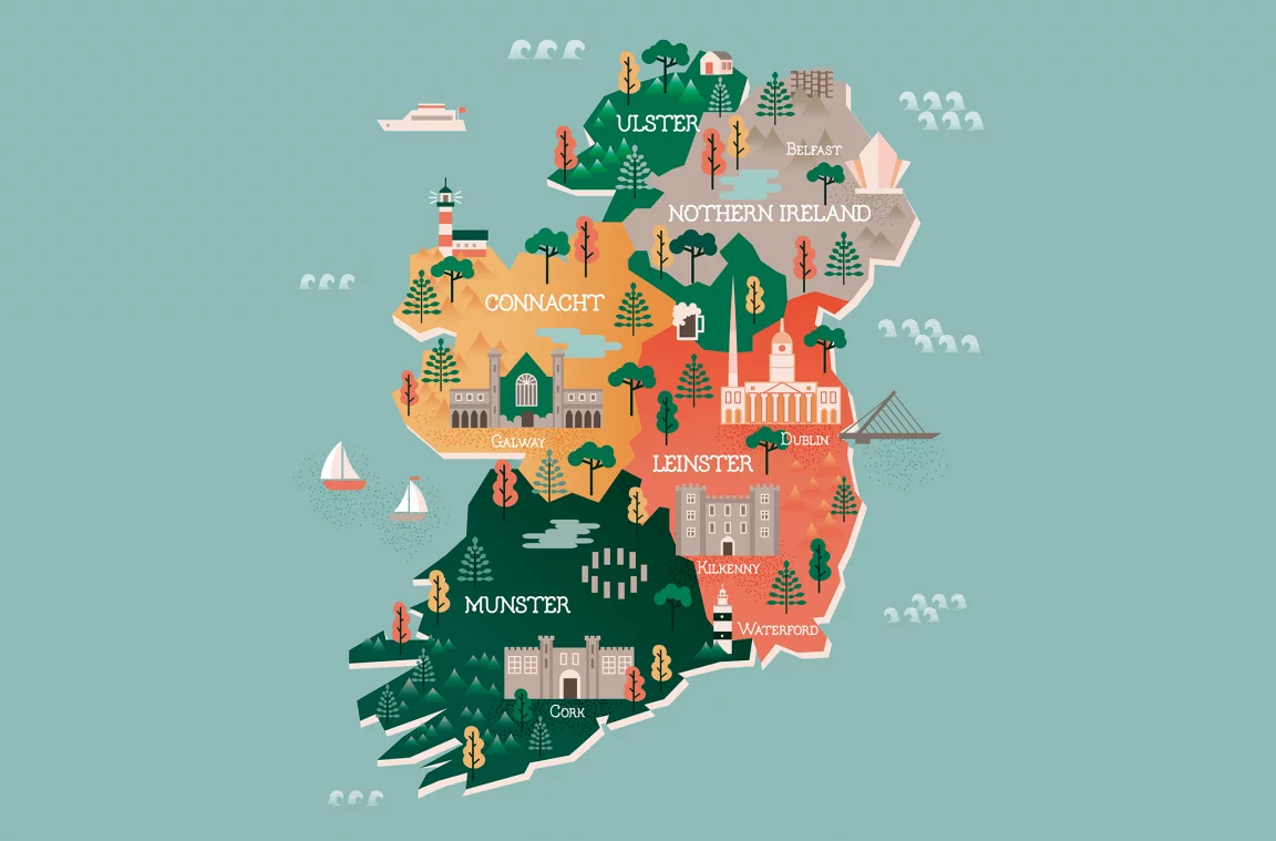 Mapa turístico da Irlanda