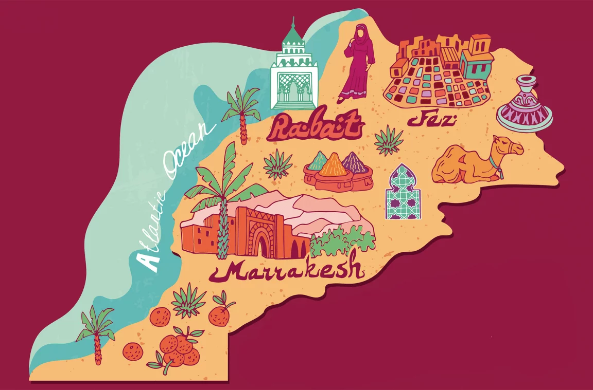 Carte touristique du Maroc