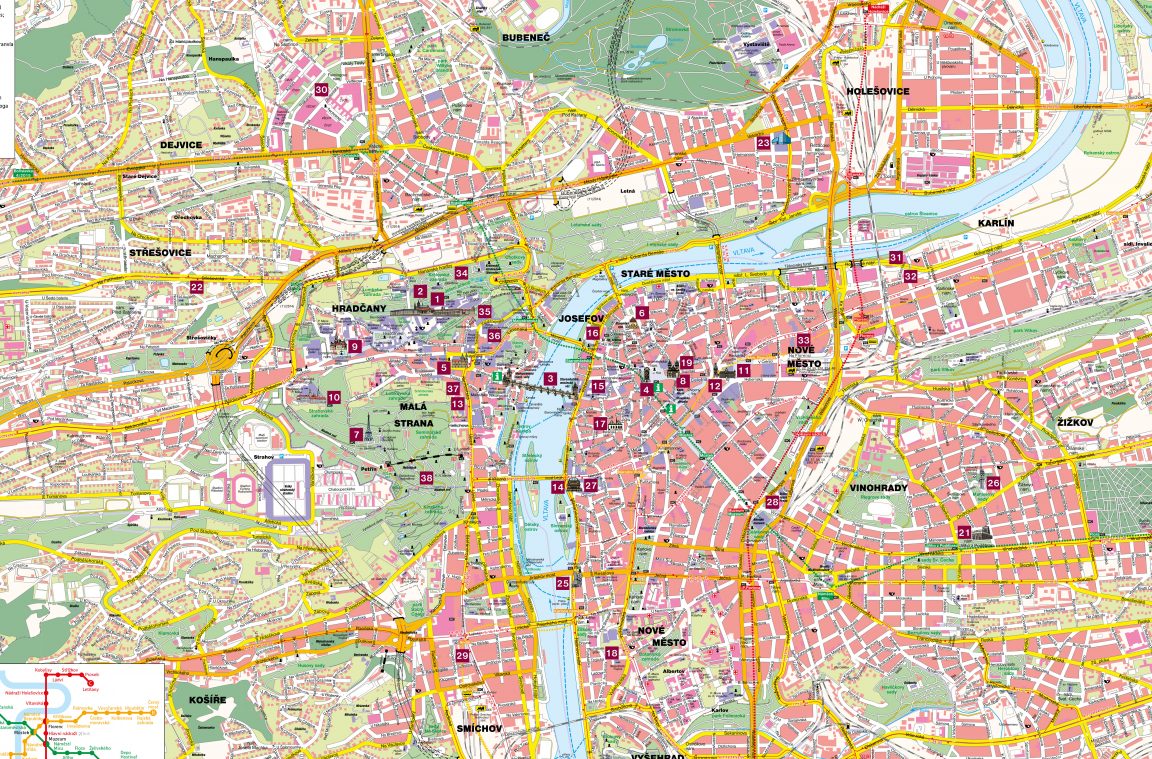 Prague tourist map