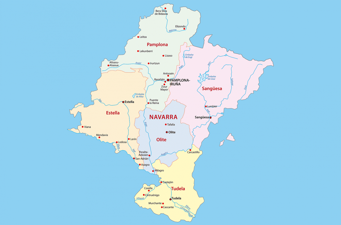 Toeristische kaart van Navarra