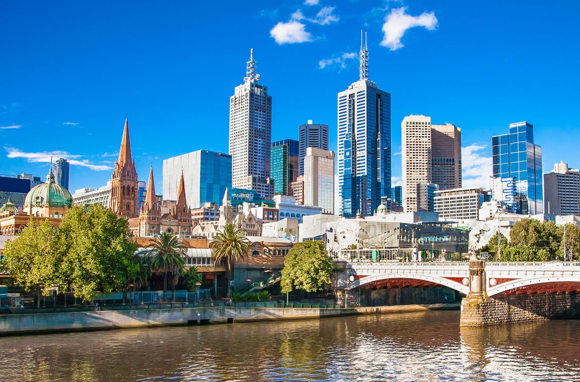 Melbourne, capitale de l'état de Victoria, Australie