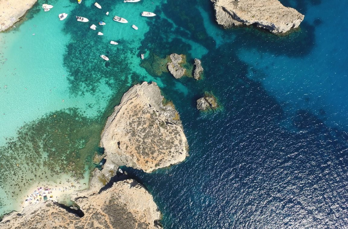 Aerial panorama of the island of Malta