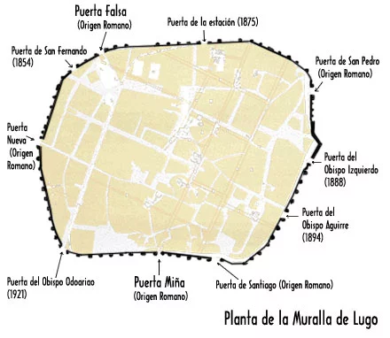 Plano de la muralla de Lugo
