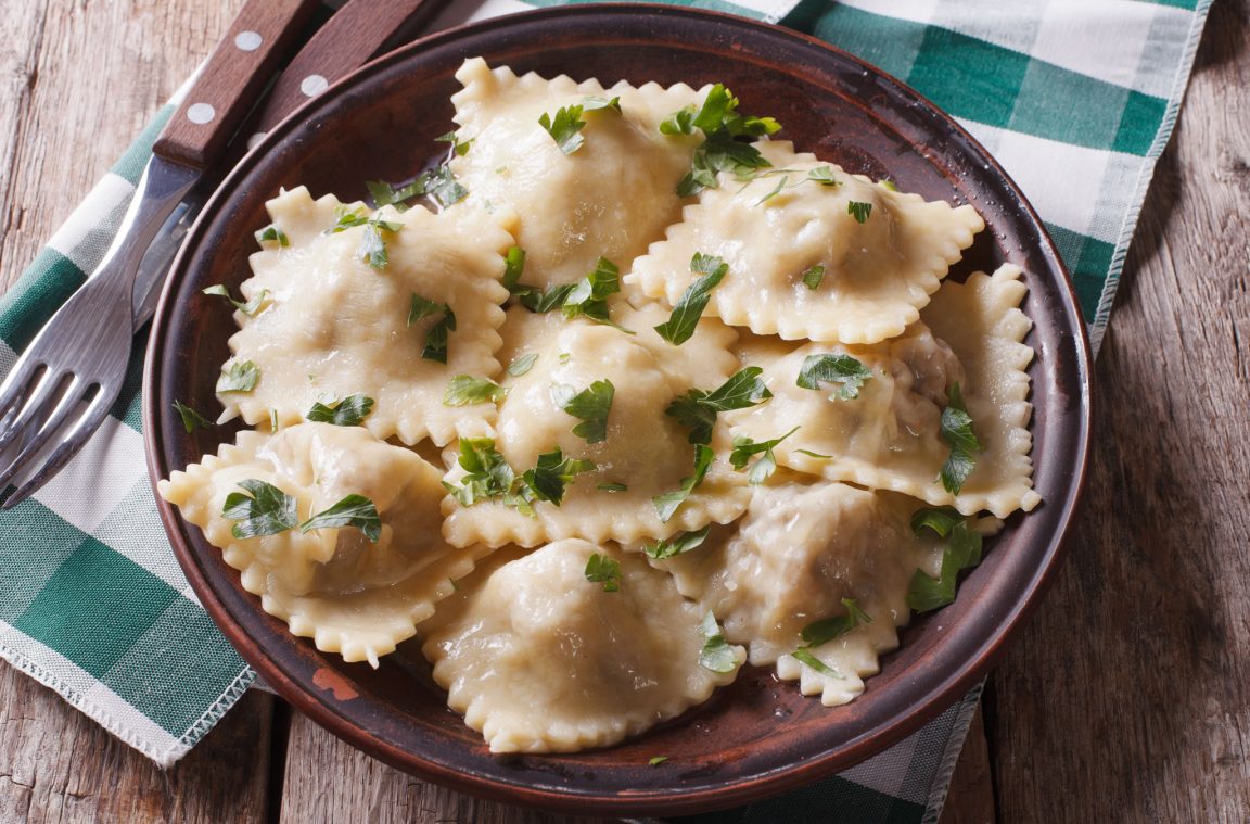 Plate of typical ravioli in Argentina