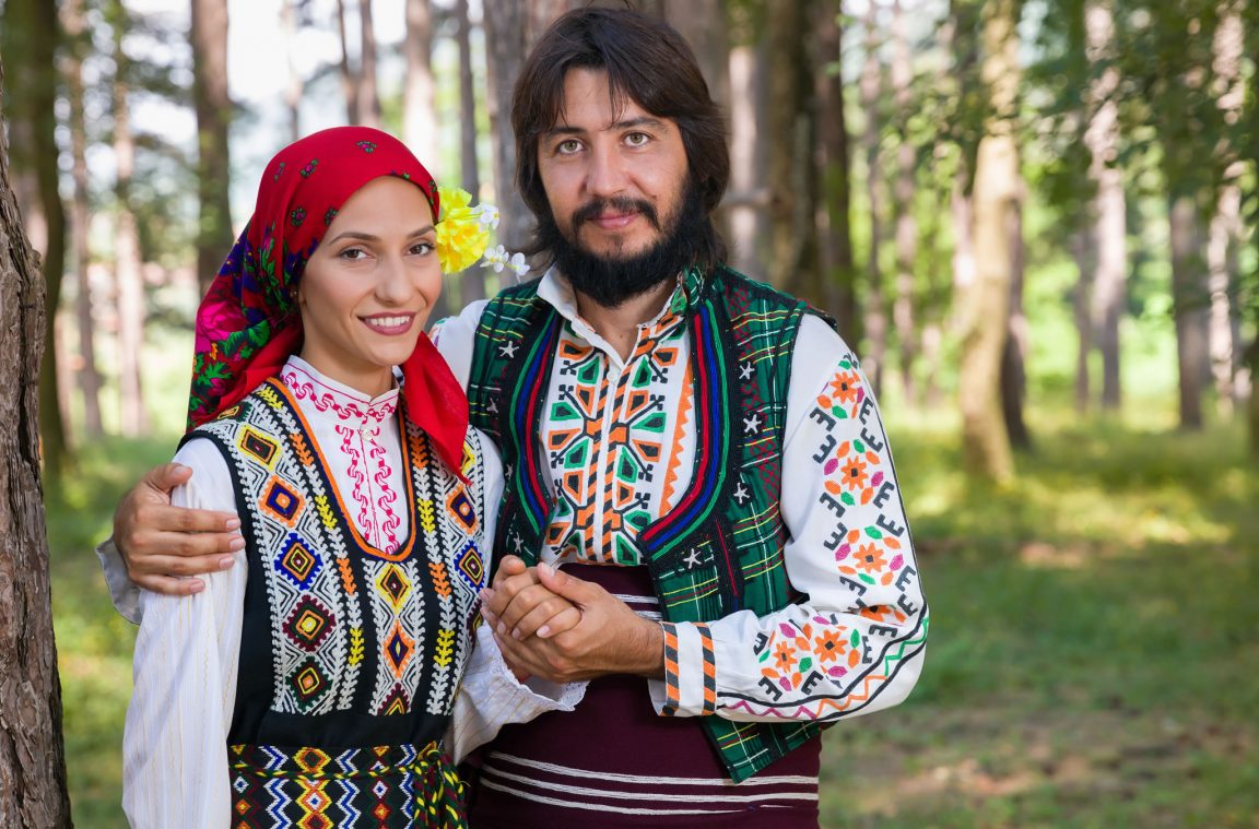Typical Bulgarian clothing for men and women