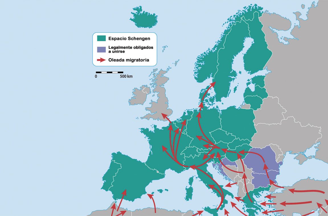 Trend des Migrationsstroms nach Mitteleuropa