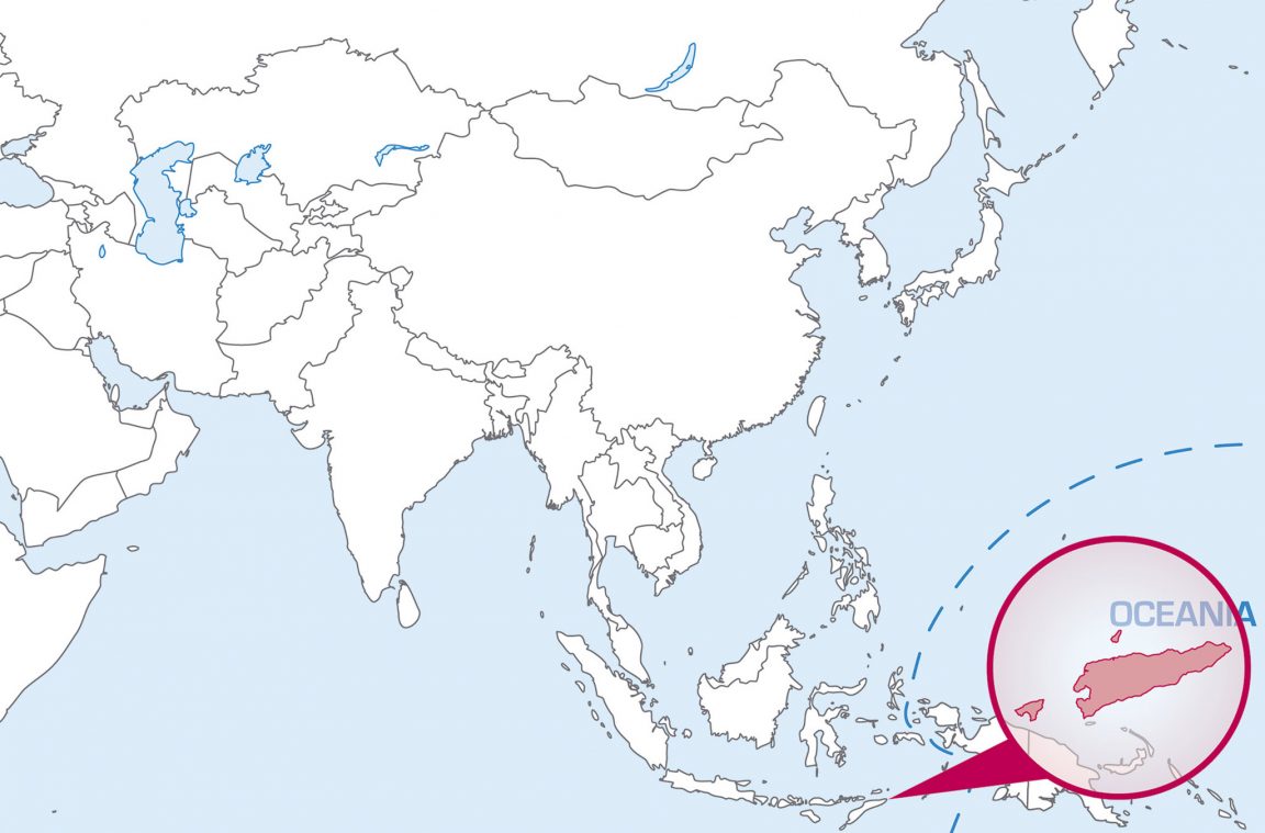 Localización de Timor Leste no mapa