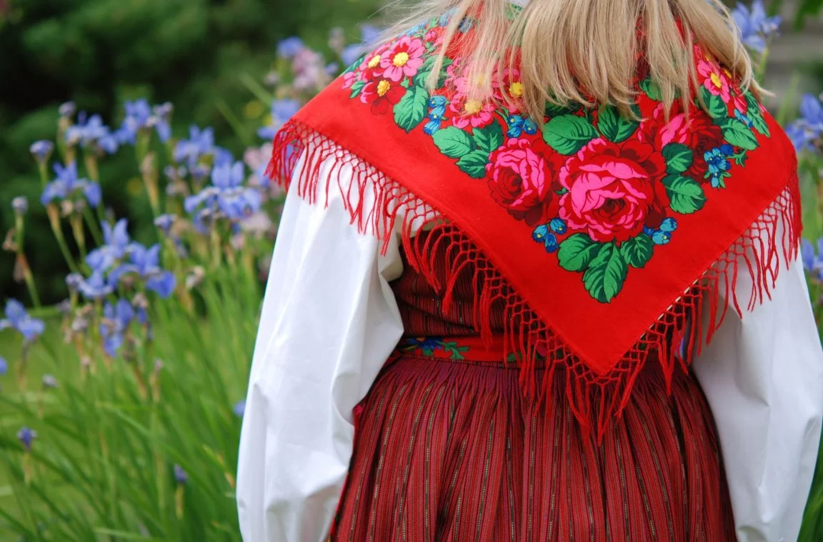 Traditional dress for the Midsommar festival in Sweden